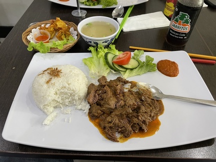 Beef Rendang and   Wontons - Pondok Daun Adelaide 